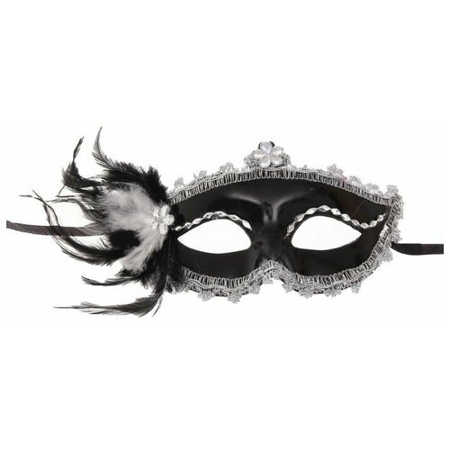 Карнавальная маска Мгла , с перьями карнавальная маска ассиметричная с зелеными перьями 13551