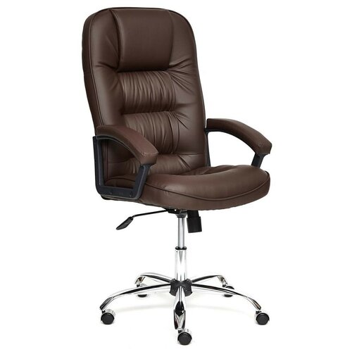 фото Компьютерное кресло tetchair ch 9944 хром для руководителя, обивка: искусственная кожа, цвет: коричневый