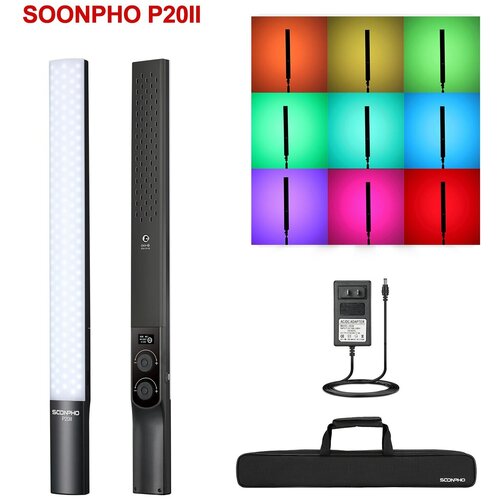 Ручной осветитель / ргб стик Soonpho P20 II RGB 20 Вт 5 in 1 rgb cct led strip 12v 24v ip21 ip67 waterproof smd 5050 30 60 96leds m flexible ribbon tape led light strip 5m roll