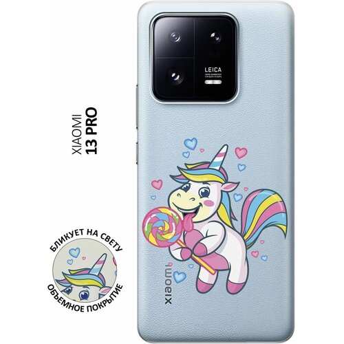 Силиконовый чехол с принтом Unicorn and candy для Xiaomi 13 Pro / Сяоми 13 Про силиконовый чехол с принтом unicorn and candy для xiaomi 13 pro сяоми 13 про