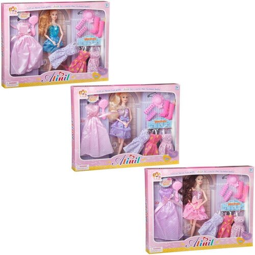 фото Кукла junfa atinil (атинил) гардероб модницы на вечеринку (в коротком платье) в наборе с 4 доп. плать junfa toys