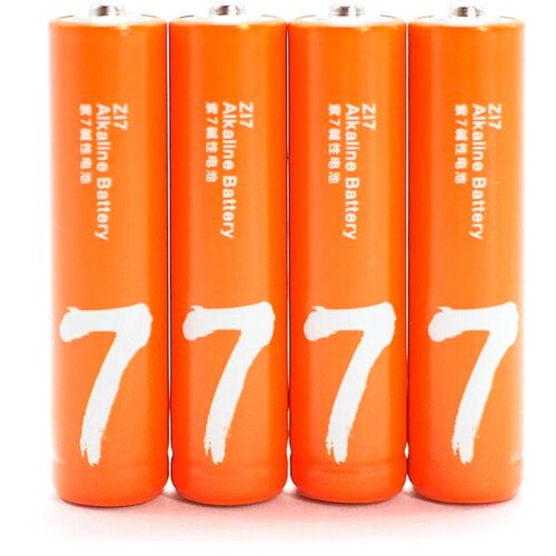Батарейки алкалиновые ZMI Rainbow Zi7 типа AAA (уп. 4 шт) (Orange) батарейки алкалиновые xiaomi zmi rainbow z15aa z17aaa 12 12 шт цветные