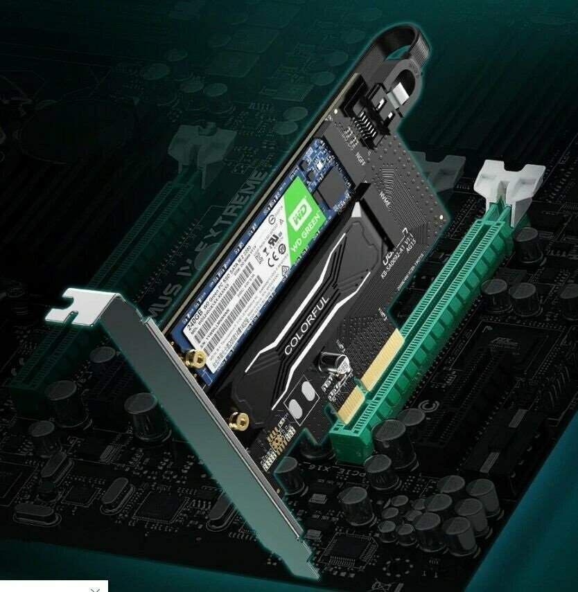 Адаптер переходник UGREEN 70503 M.2 NVMe/4*PCI-E 3.0, черный - фото №3