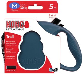 Поводок-рулетка для собак KONG Trail M синий 5 м 12 мм