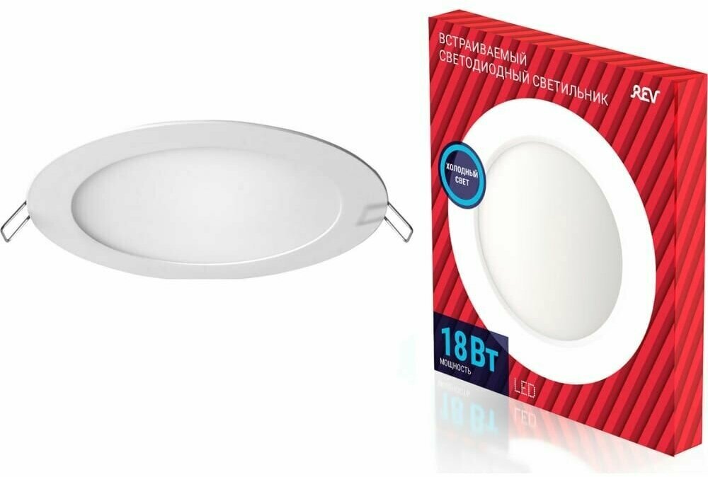 REV Панель сд встраиваемая SuperSlim Round, круглая 18W, 6500К 28942 5