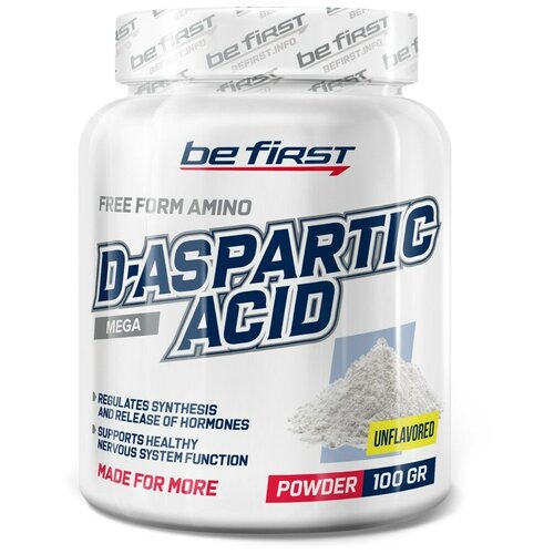 Be First D-Aspartic Acid Powder (100г) d аспарагиновая кислота real pharm daa порошок 250г ананас спортивное питание для повышения тестостерона восстановления набора мышечной массы