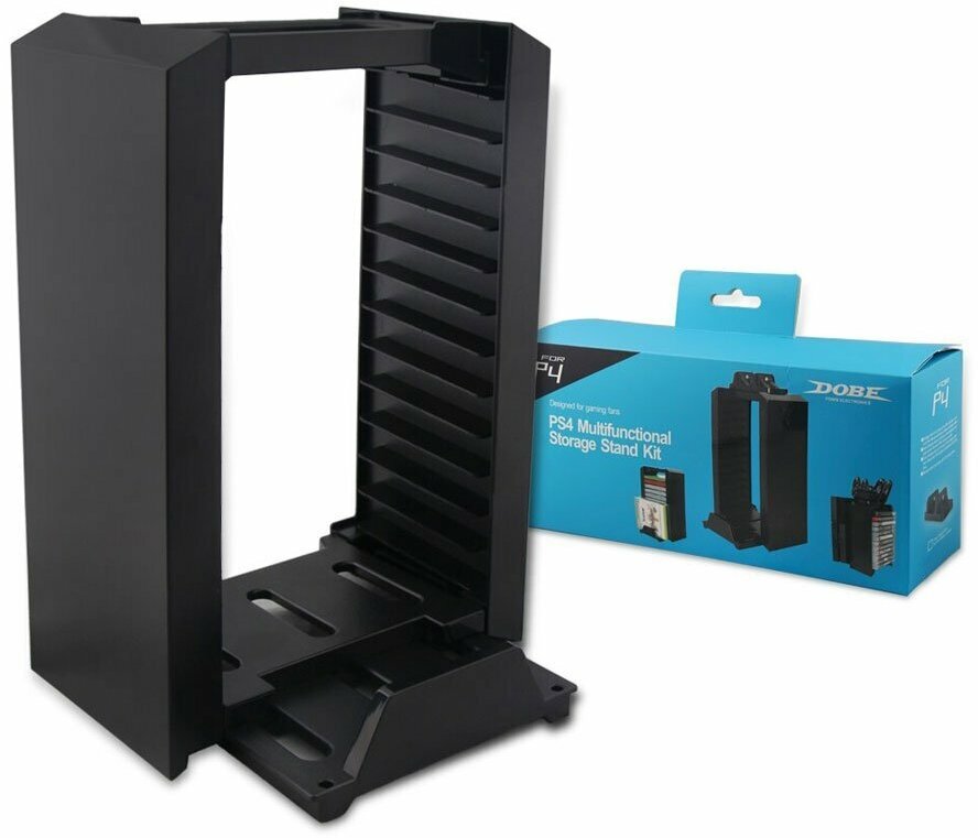 Вертикальная подставка Dobe Multifunctional Storage Stand Kit для Playstation 4 Fat/Pro/Slim (TP4-025), черный