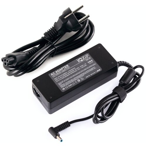 фото Блок питания (зарядка) iqzip для ноутбука hp 19.5v 4.62a (90w), штекер: 4.5 x 3.0 мм, (с сетевым кабелем)