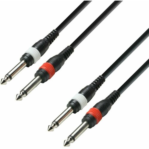 ADAM HALL K3 TPP 0100 аудиокабель 2 x 6,3 Jack mono-2 x 6,3 Jack mono, 1м