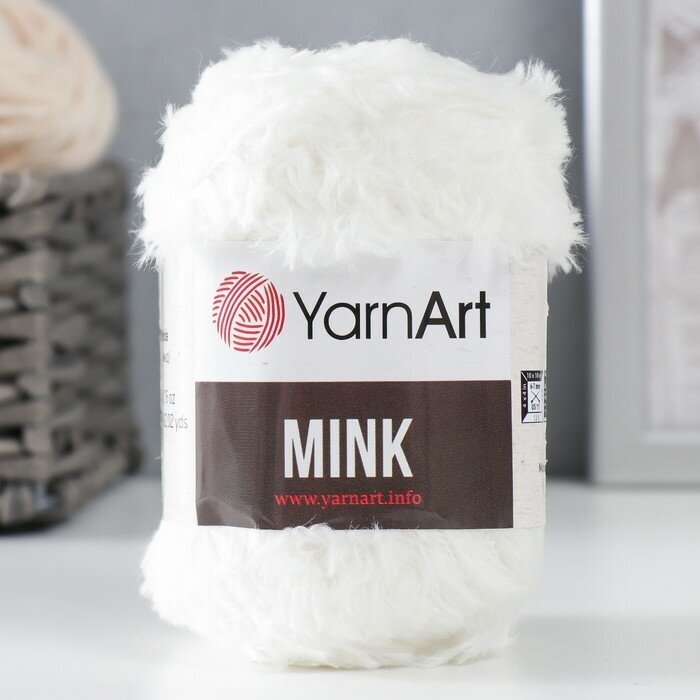 YarnArt Пряжа "Mink" 100% полиамид 75м/50гр (330 белый)