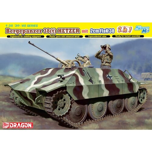 сборная модель trumpeter german jagdpanzer 38 t hetzer starr 05524 1 35 Сборная модель DRAGON Bergepanzer 38(t) Hetzer mit 2cm FlaK 38. 1:35 (6399)