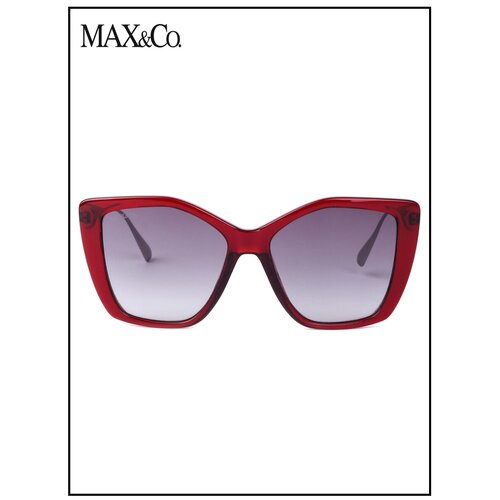 фото Солнцезащитные очки max & co., бабочка, оправа: пластик, с защитой от уф, для женщин, бордовый