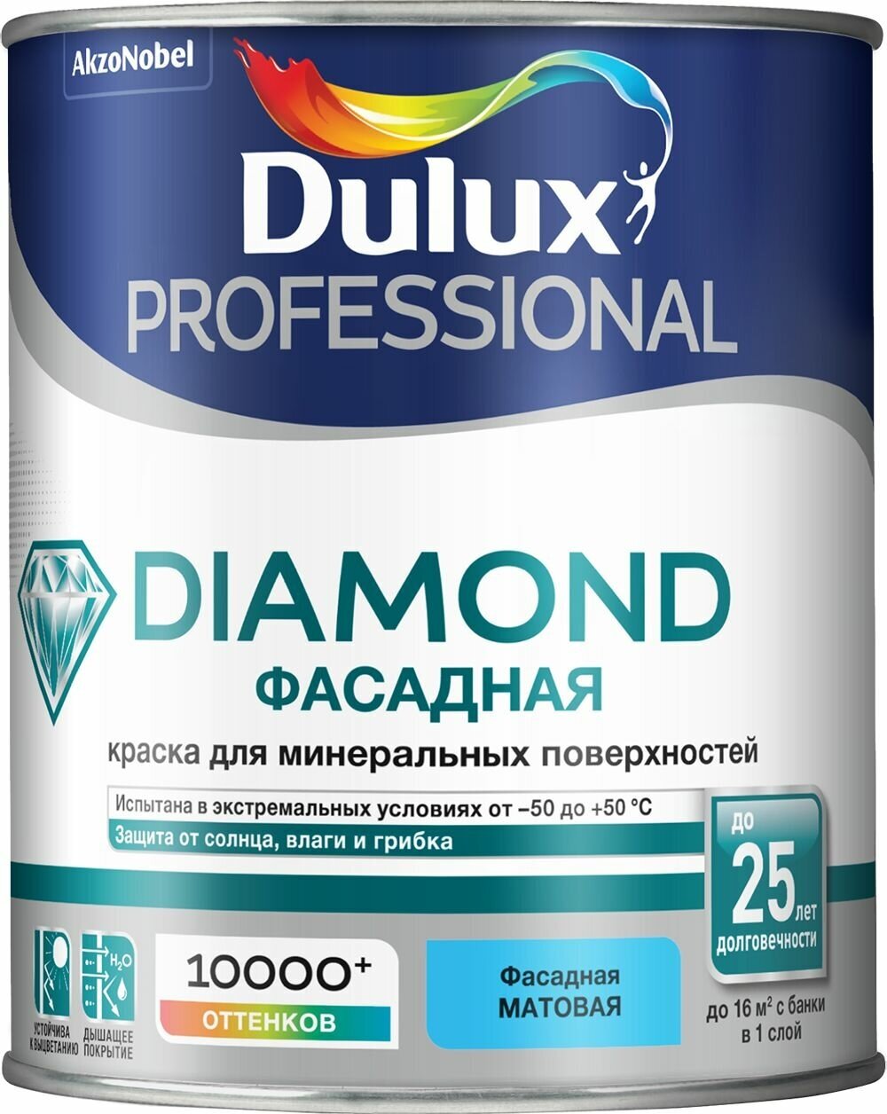 Краска Dulux Professional Diamond Фасадная Гладкая мат BC 0,9л
