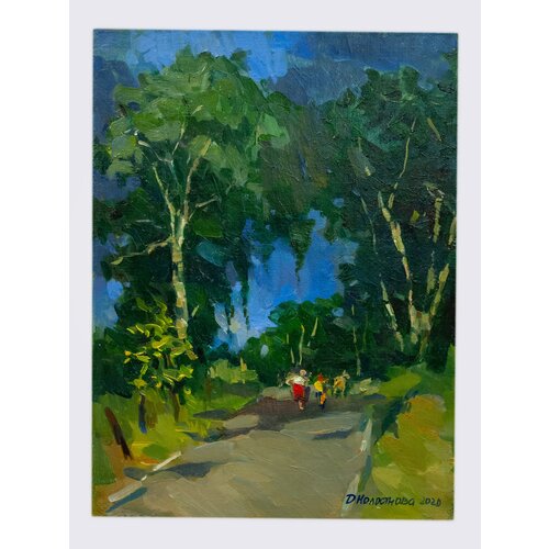 Картина сельский пейзаж “После грозы” размер холста 40*30 см, масло 2020 г | Современный художник Д. Молостнова