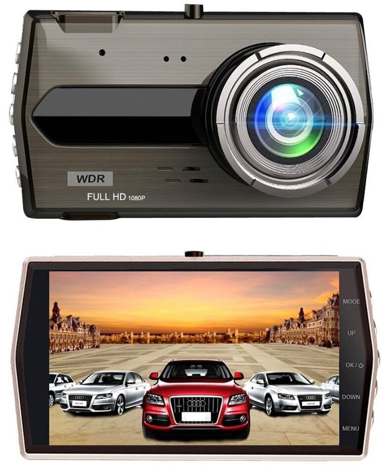 Автомобильный видео-регистратор FULL HD с камерой заднего вида