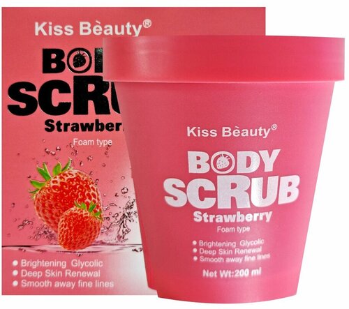 Kiss Beauty Ice Cream скраб для лица и тела с клубникой200мл