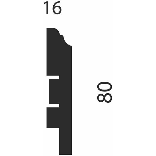 Плинтус WP07, экошпон, дуб Дымчатый, 80x16x2400 мм, МДФ