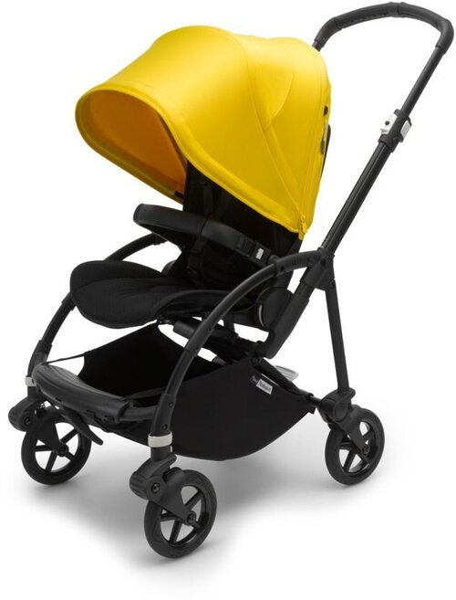 Коляска прогулочная Bugaboo Bee 6 complete (Black/Black/Lemon yellow), цвет шасси: черный