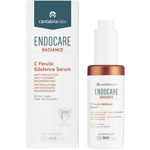 Cantabria Labs Защитная антиоксидантная регенерирующая сыворотка 30 мл (Endocare Radiance C Ferulic Edafence Serum) сыворотка для защиты кожи от загрязняющих элементов anti pollution drops 30мл