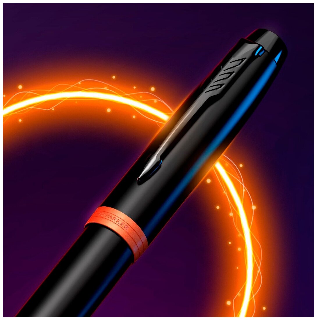 Ручка перьев. Parker IM Vibrant Rings F315 (CW2172944) Flame Orange PVD M сталь нержавеющая подар.кор. - фото №7