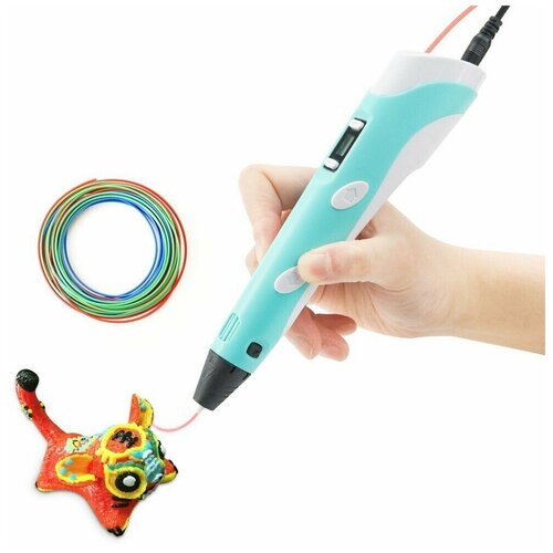 Ручка 3d/ 3d/ голубой / з д ручка с набором пластика/ с дисплеем