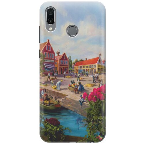 фото Re:pa накладка transparent для huawei honor play с принтом "старинный амстердам"