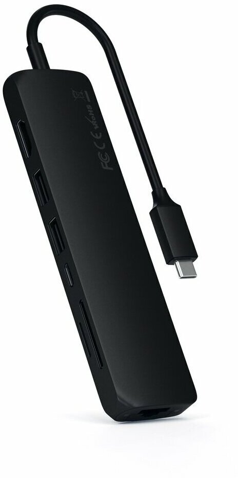 USB-концентратор Satechi SLIM MULTI-PORT (ST-UCSMA3), разъемов: 3 Черный