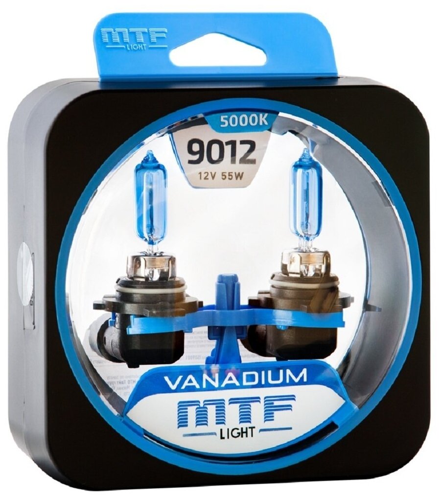 Галогенные автолампы MTF Light серия VANADIUM HIR2(9012), 12V, 55W, комплект 2 лампы