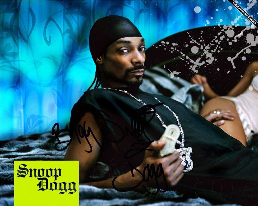Автограф Снуп Догг - Автограф Snoop Dogg Rap - Фото с автографом Подписанная фотография Автограф знаменитости Подарок Автограмма Размер 20х25 см
