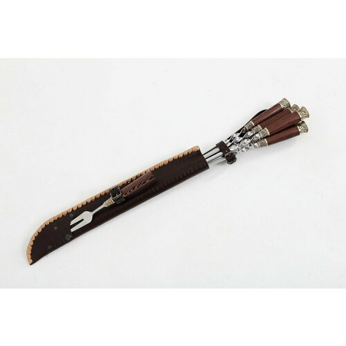 Шампур 3мм, подарочный набор шампуров, шампура с деревянной ручкой, 70 см, 6 шт
