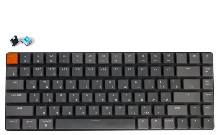 Беспроводная механическая ультратонкая клавиатура Keychron K3 84 клавиши RGB подстветка Blue Switch