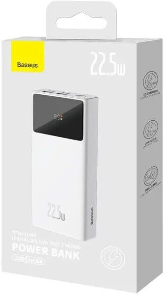 Портативное зарядное устройство Baseus, Srar-Lord Digital Display Fast charge, PPXJ060002, 20000mAh,