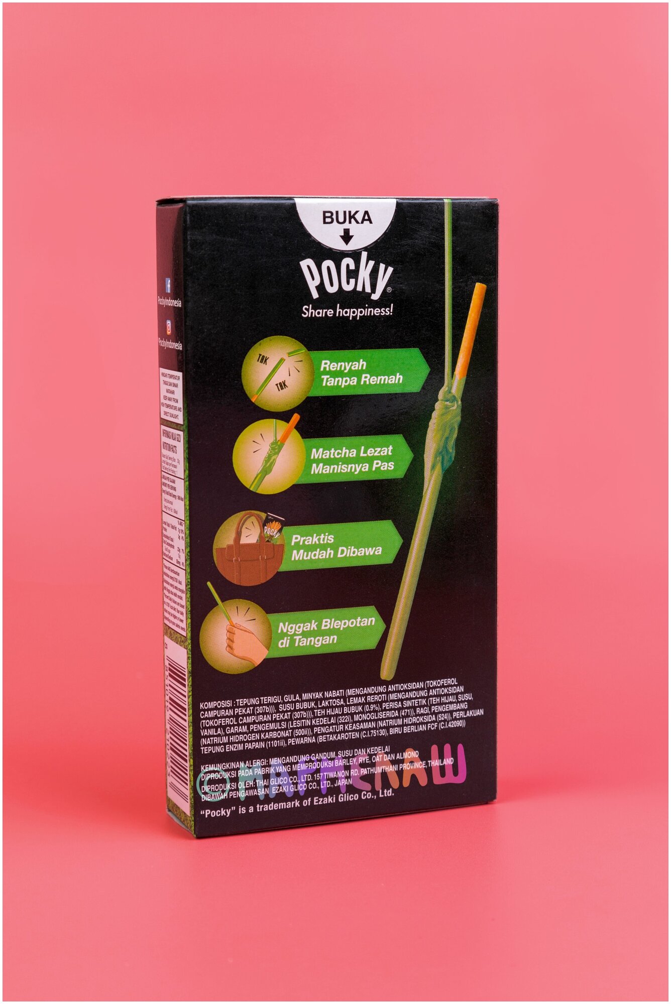 Печенье: палочки в шоколадной глазури Pocky со вкусом матчи, зелёного чая - фотография № 6
