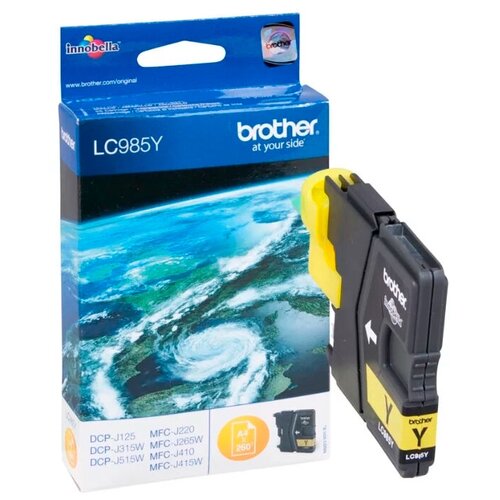 Картридж Brother LC-985Y, 260 стр, желтый чернила для принтера brother dcp j315w dcp j515w mfc j265w картриджей lc985 4 x 100 мл комплект