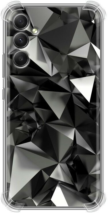 Дизайнерский силиконовый с усиленными углами чехол для Гэлакси А34 5Ж / Samsung Galaxy A34 5G Черные кристаллы
