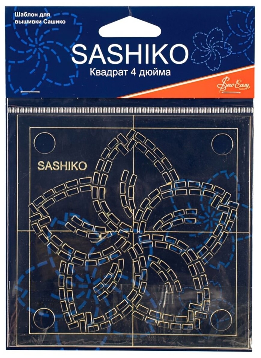 Шаблон для вышивки сашико цветок сакуры 4 х 4 дюйма прозрачный HEMLINE ERS.002