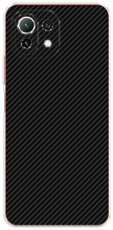 Силиконовый чехол на Xiaomi Mi 11 Lite/5G NE / Сяоми Ми 11 Лайт/5G NE "Черный карбон"