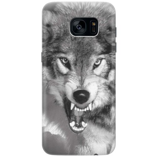 фото Cиликоновый чехол на samsung galaxy s7 edge / самсунг с7 эдж с принтом "волчий оскал" gosso