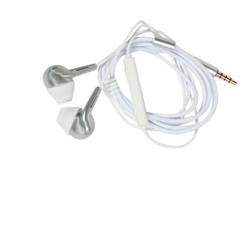 Наушники REMAX RM-595 Dual-moving-coil Wired Earphone микрофон, подключение Jack 3.5 mm, серебристый silver 6972174157351