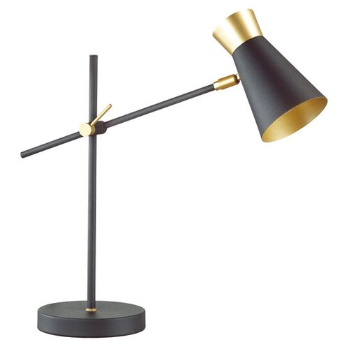 фото Лампа декоративная lumion liam 3790/1t, e14, 40 вт, цвет арматуры: черный, цвет плафона/абажура: золотой