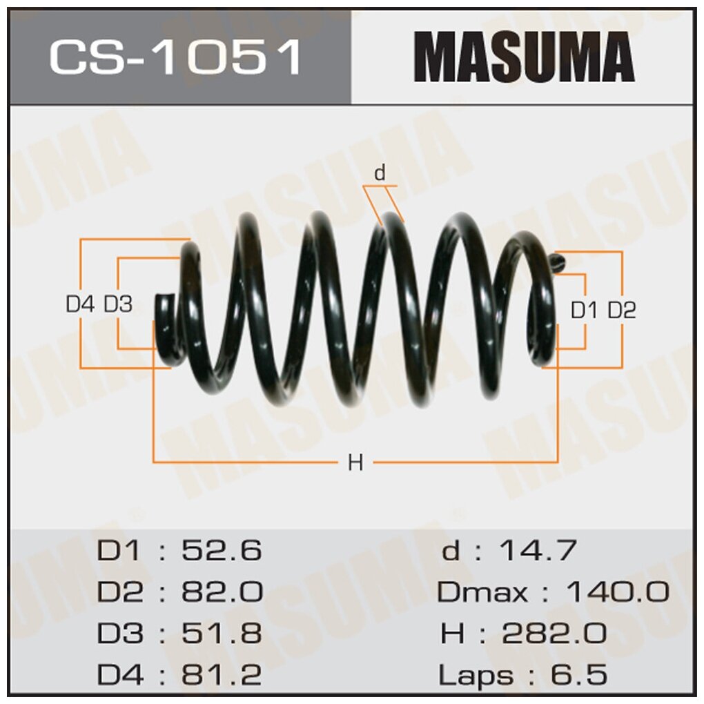 Пружина MASUMA CS1051 rear PROBOX / NCP50