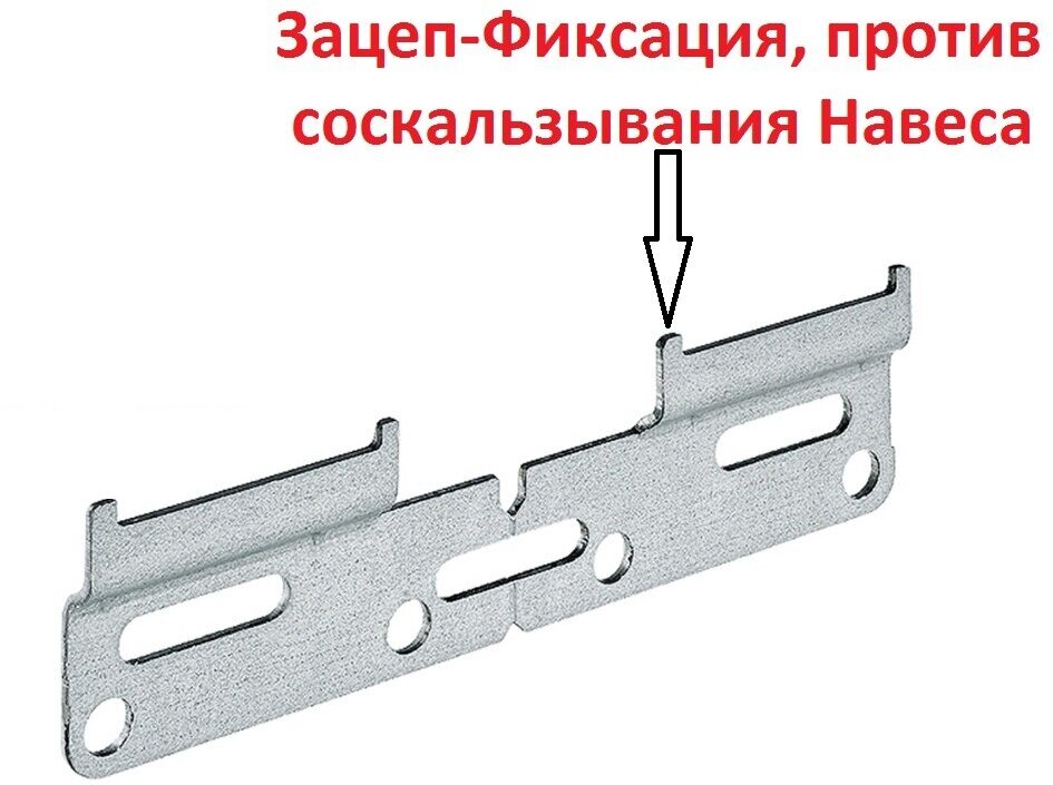 Подвесная шина мебельная/ Планка для мебельных навесных шкафов и тумб/Монтажная рейка подвесного шкафа к стене,Сталь (Германия) - фотография № 1