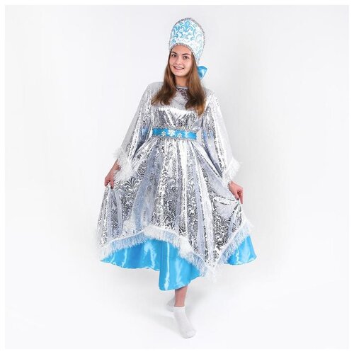 фото Карнавальный костюм зимушка, платье, кокошник, р. 42-44 страна карнавалия 5367228