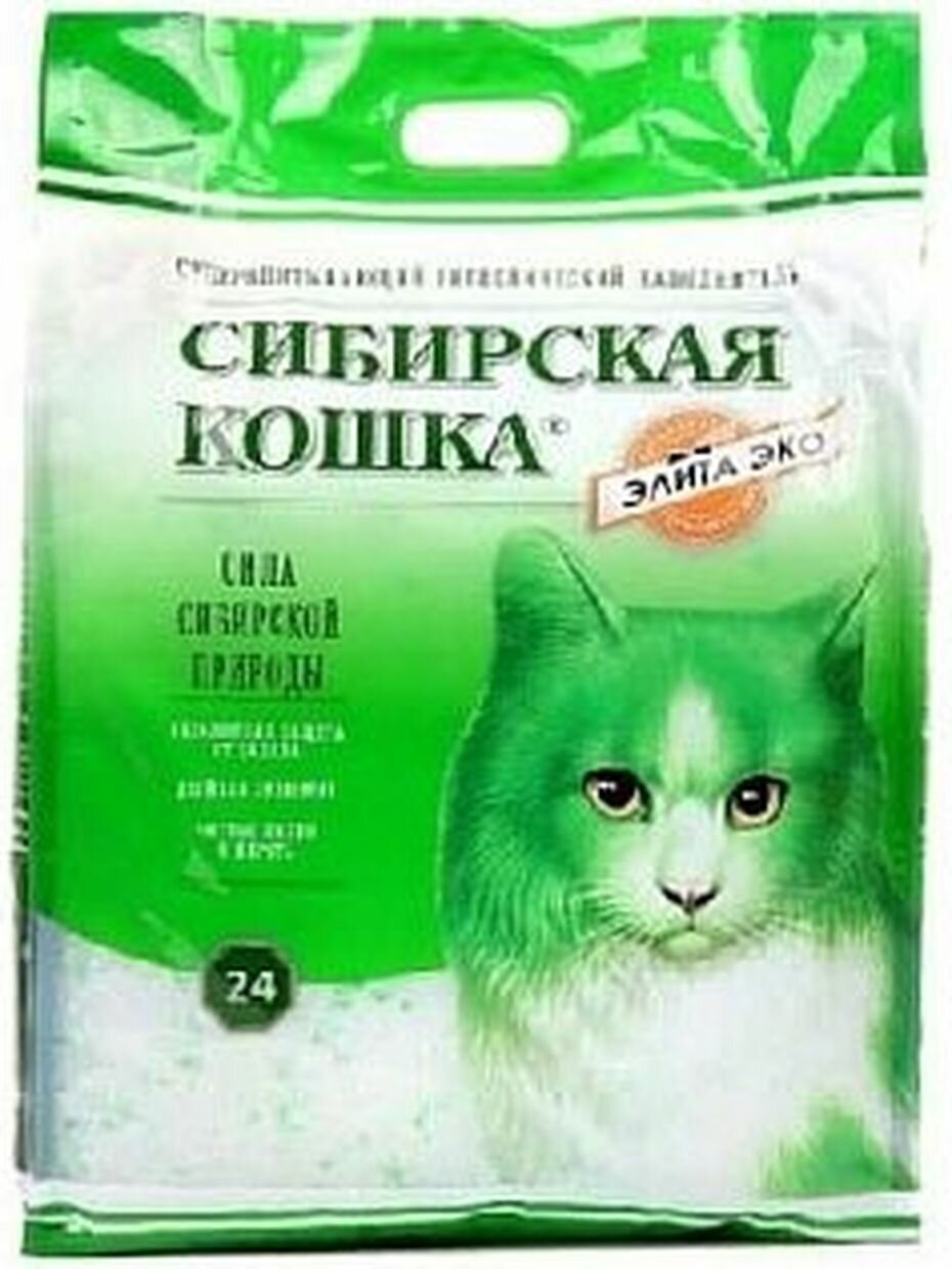 Впитывающий наполнитель Сибирская кошка Элита Эко, 24л, 1 шт.