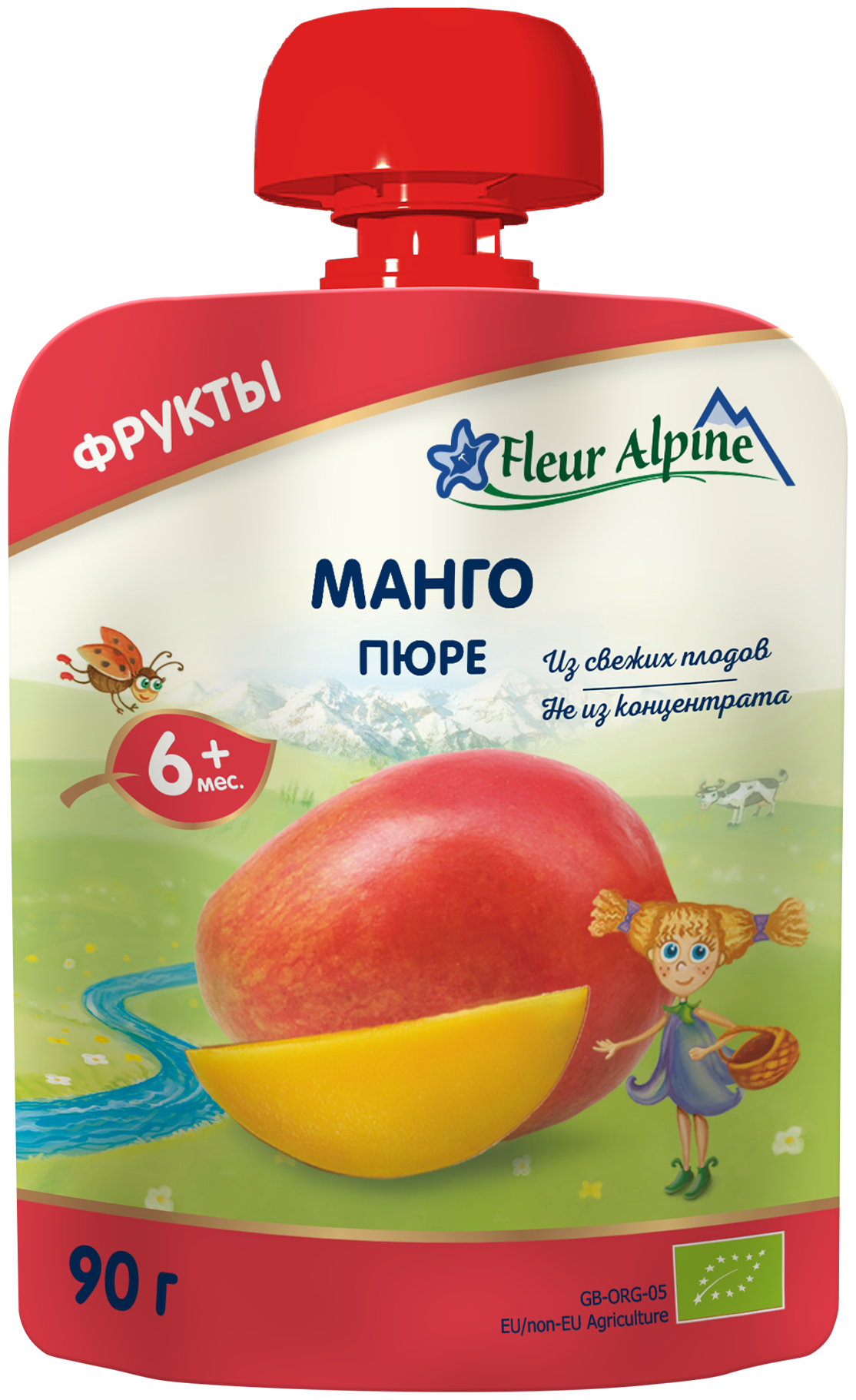 Пюре Fleur Alpine Органик манго (пауч), 6 мес., 90 г