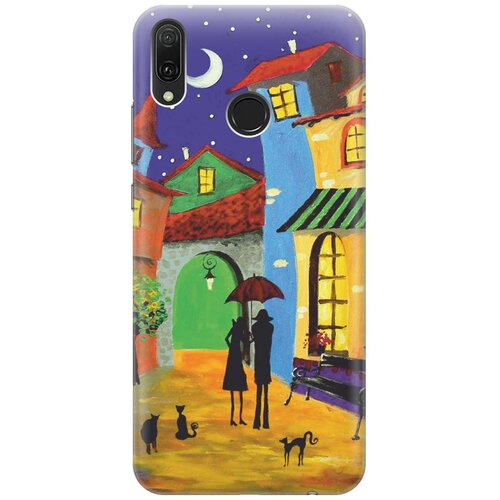 фото Re:pa накладка transparent для huawei y9 (2019) с принтом "разноцветный город"