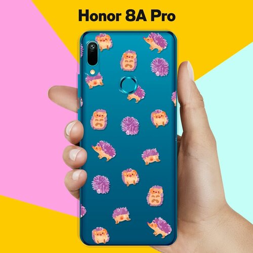 Силиконовый чехол Узор из ёжиков на Honor 8A Pro силиконовый чехол на honor 8a узор из такс для хонор 8а