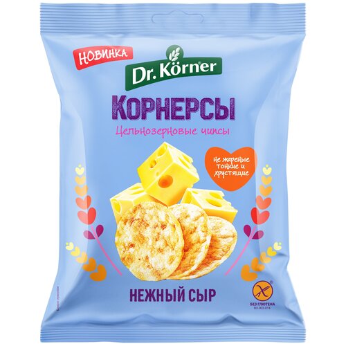 Чипсы Dr. Korner цельнозерновые кукурузно-рисовые корнерсы, лук-сметана, 50 г