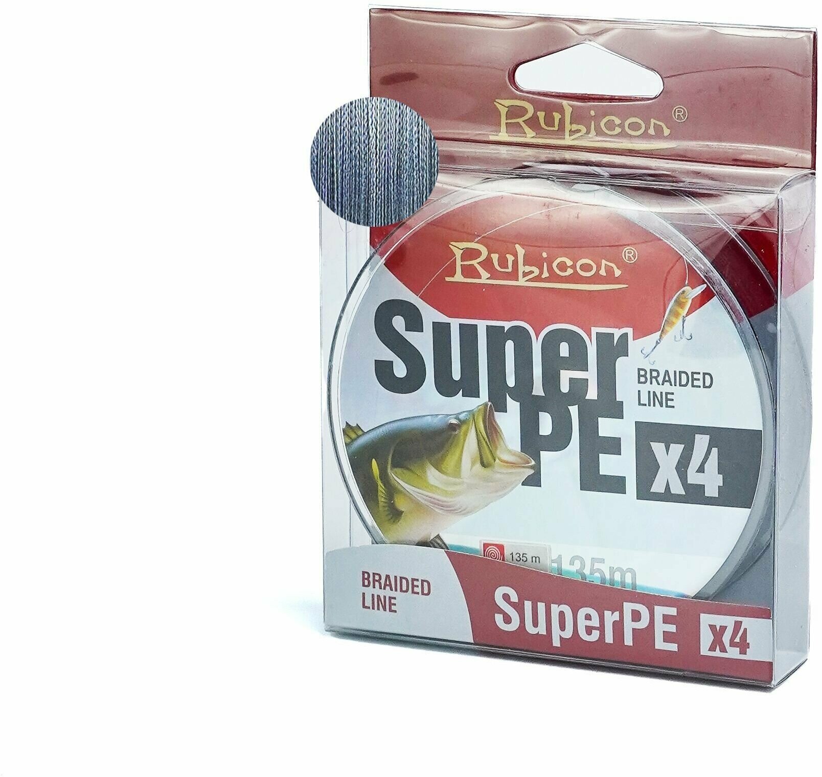 Плетеный шнур для рыбалки RUBICON Super PE 4x 135 м gray, 0,18mm