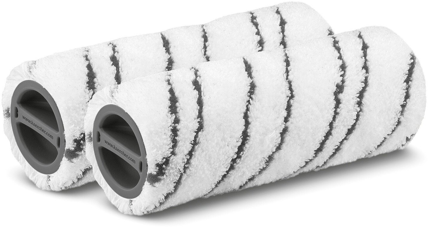 Комплект серых валиков для влажной уборки в ванной, 2.055-007.0 KARCHER для электрошвабры 2 шт. серый.. - фотография № 1
